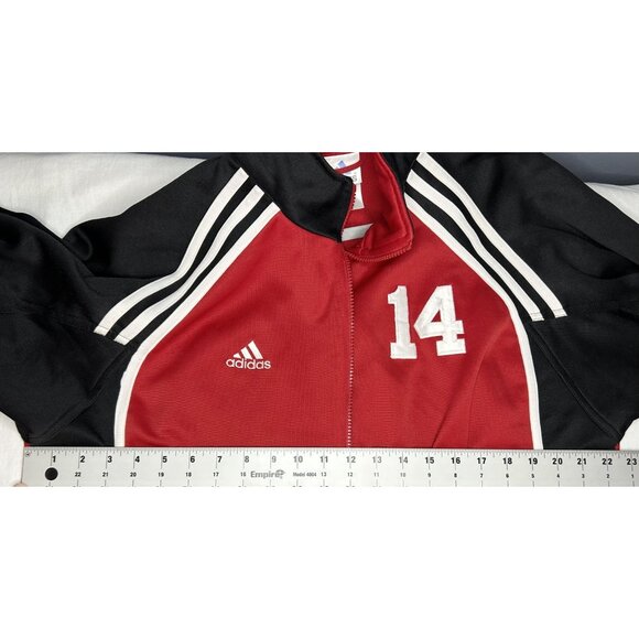 SSC Track Jacket Mens Medium Red Black Soccer Vintage Adidas Full Zip Pockets 14 - Picture 9 of 12